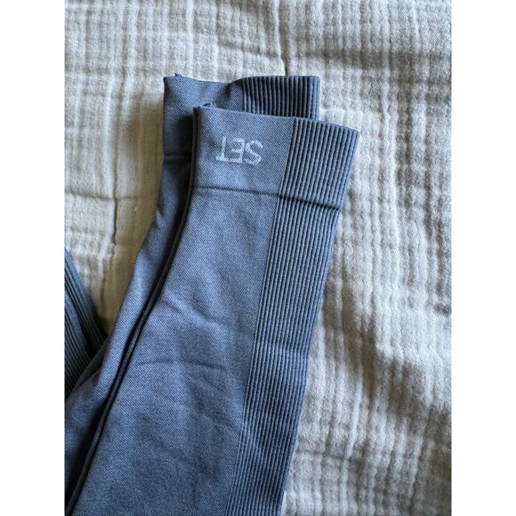 SET Active Sculptflex High Rise Seamless Yoga Gym Gray Blue Leggings Size Medium - Picture 5 of 13
